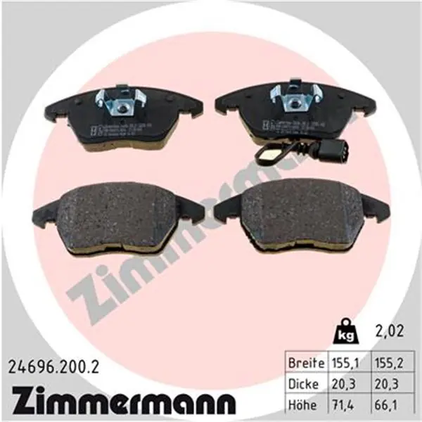Mejor Calidad Juego de pastillas de freno ZIMMERMANN 246962002