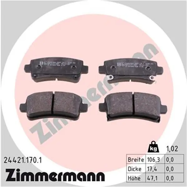 Juego de pastillas de freno ZIMMERMANN 244211701 Rebajas