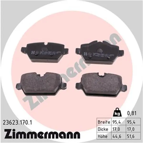 Juego de pastillas de freno ZIMMERMANN 236231701 Auténtico
