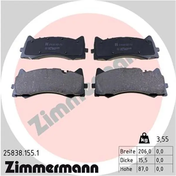 Mejor Calidad Juego de pastillas de freno ZIMMERMANN 258381551