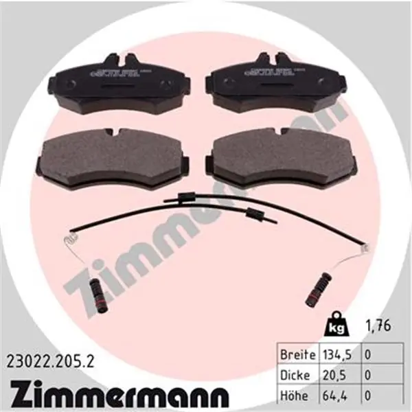 Juego de pastillas de freno ZIMMERMANN 230222052 Lujoso