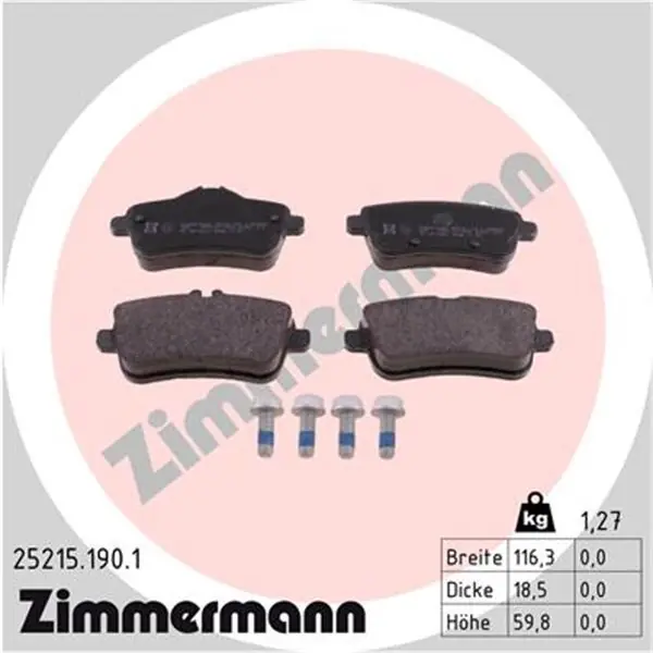 Juego de pastillas de freno ZIMMERMANN 252151901 Precio Rebajado
