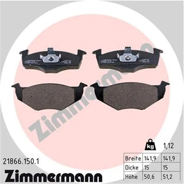 Nuevo Modelo Juego de pastillas de freno ZIMMERMANN 218661501