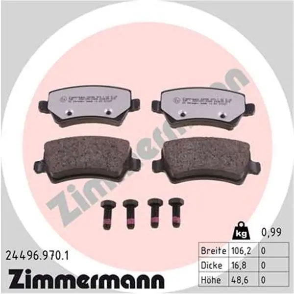 Precio Bajo Juego de pastillas de freno ZIMMERMANN 244969701