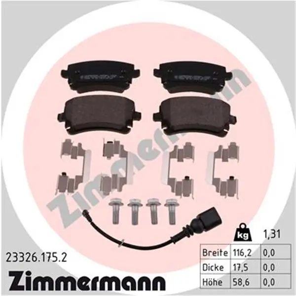 Imprescindible (Must-Have) Juego de pastillas de freno ZIMMERMANN 233261752