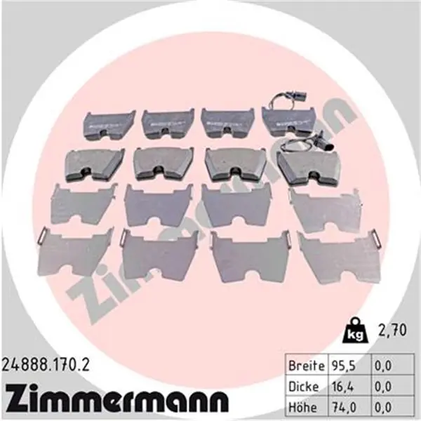Juego de pastillas de freno ZIMMERMANN 248881702 Oferta Limitada