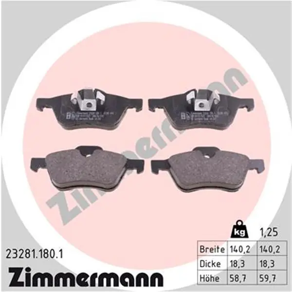 Juego de pastillas de freno ZIMMERMANN 232811801 Garantía De Devolución De Dinero