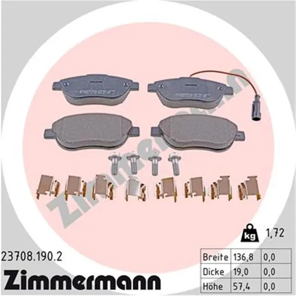 De Moda Juego de pastillas de freno ZIMMERMANN 237081902