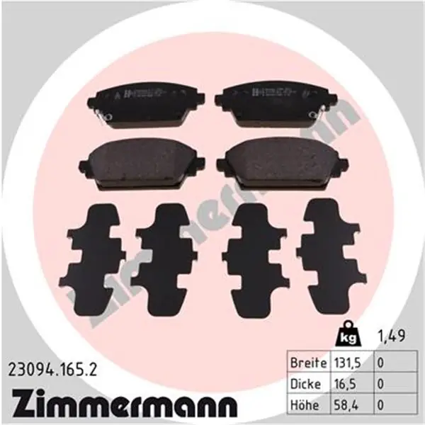 Juego de pastillas de freno ZIMMERMANN 230941652 Última Oportunidad