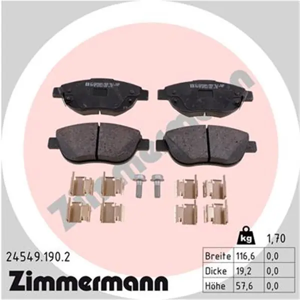 Original Juego de pastillas de freno ZIMMERMANN 245491902