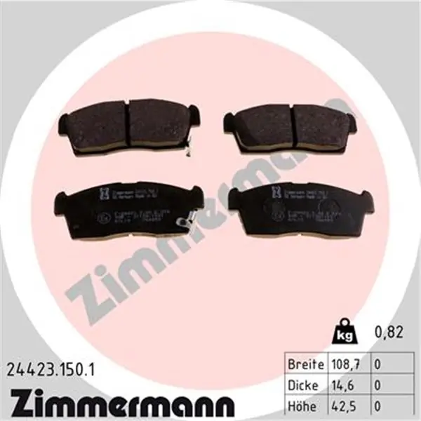 Imprescindible (Must-Have) Juego de pastillas de freno ZIMMERMANN 244231501