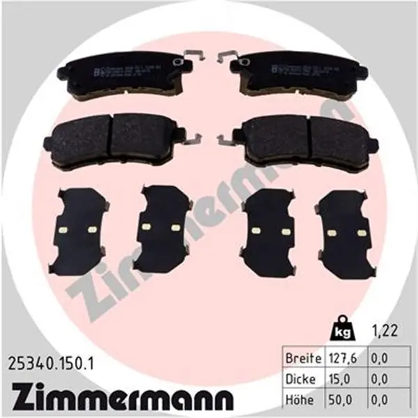 Auténtico Juego de pastillas de freno ZIMMERMANN 253401501