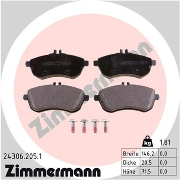 Nueva Colección Juego de pastillas de freno ZIMMERMANN 243062051