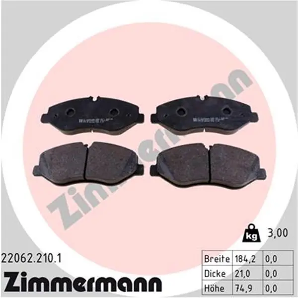 Juego de pastillas de freno ZIMMERMANN 220622101 Liquidación
