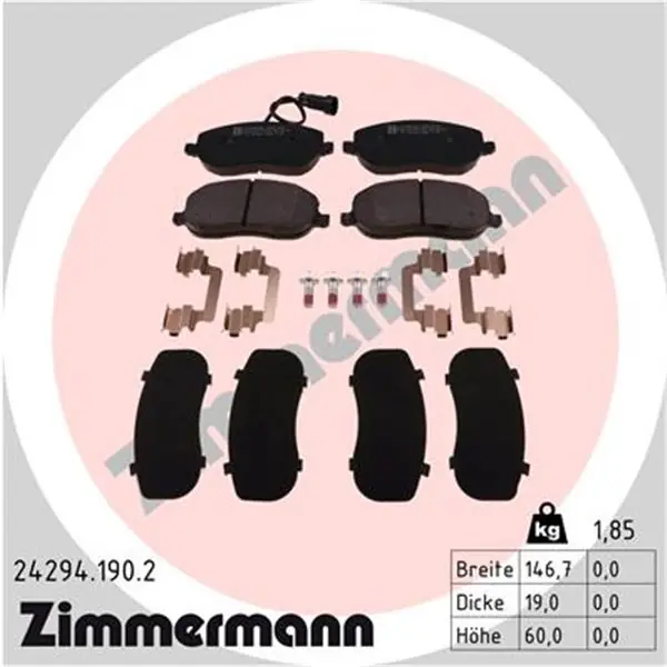 Entrega Rápida Juego de pastillas de freno ZIMMERMANN 242941902