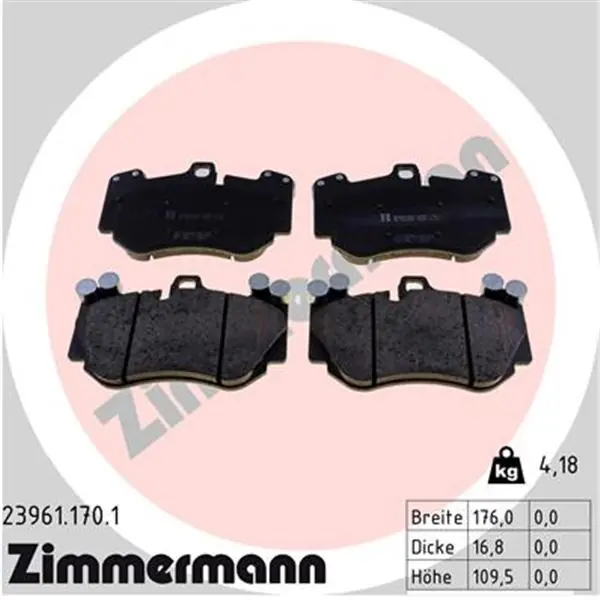 Juego de pastillas de freno ZIMMERMANN 239611701 Envío Inmediato