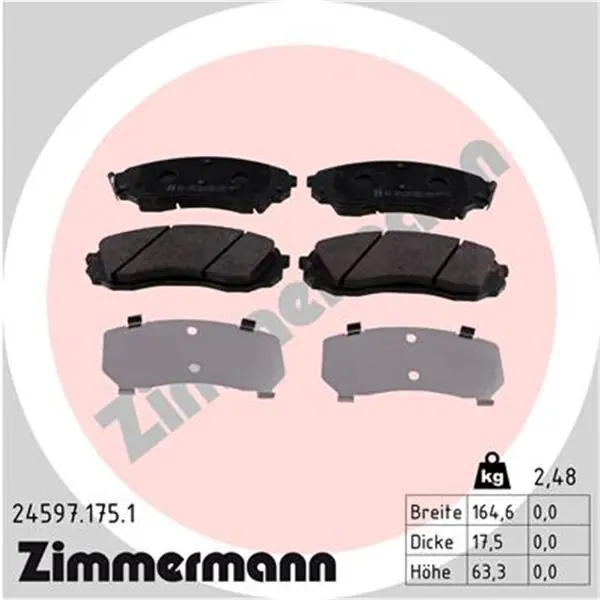 Envío Inmediato Juego de pastillas de freno ZIMMERMANN 245971751