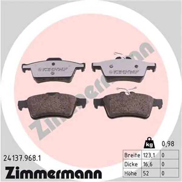 Descuento Juego de pastillas de freno ZIMMERMANN 241379681