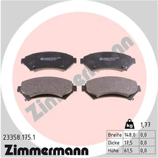 Exclusivo Juego de pastillas de freno ZIMMERMANN 233581751