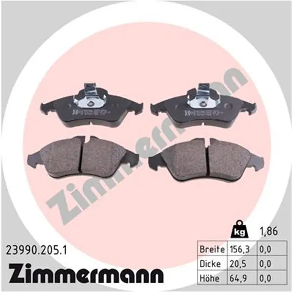 Juego de pastillas de freno ZIMMERMANN 239902051 Oferta Limitada