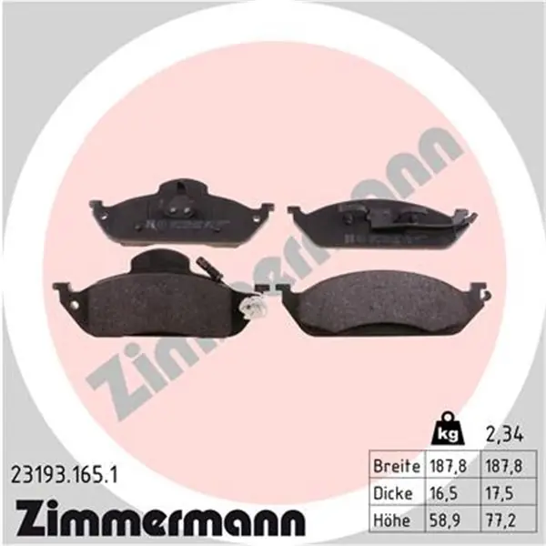 Precio De Oferta Juego de pastillas de freno ZIMMERMANN 231931651