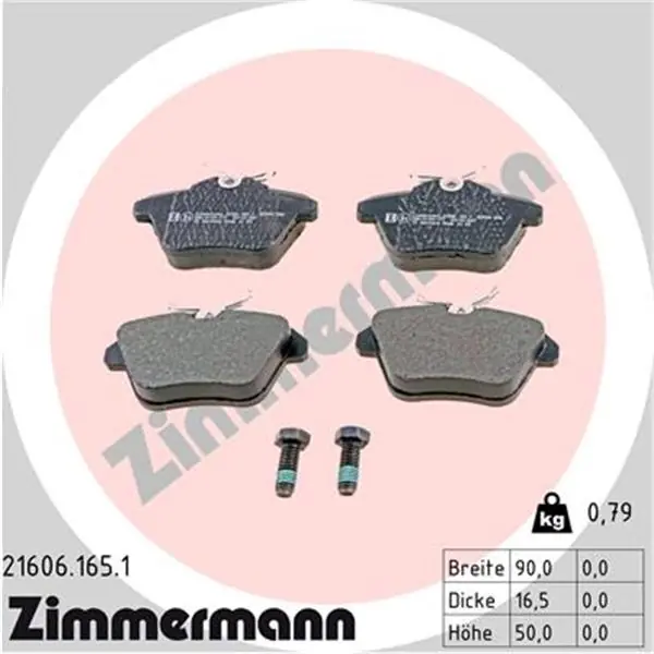 Juego de pastillas de freno ZIMMERMANN 216061651 Última Oportunidad