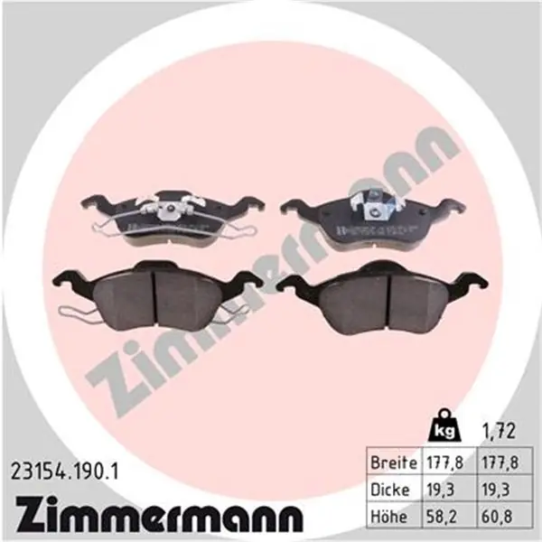 Novedad Juego de pastillas de freno ZIMMERMANN 231541901