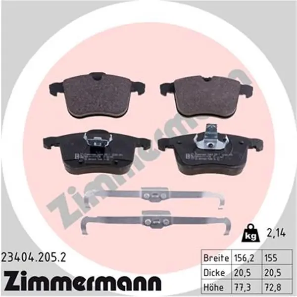 Descuento Juego de pastillas de freno ZIMMERMANN 234042052