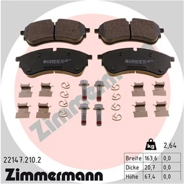 Juego de pastillas de freno ZIMMERMANN 221472102 No Te Lo Pierdas