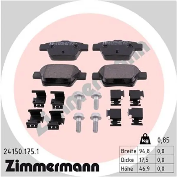 Juego de pastillas de freno ZIMMERMANN 241501751 Última Oportunidad