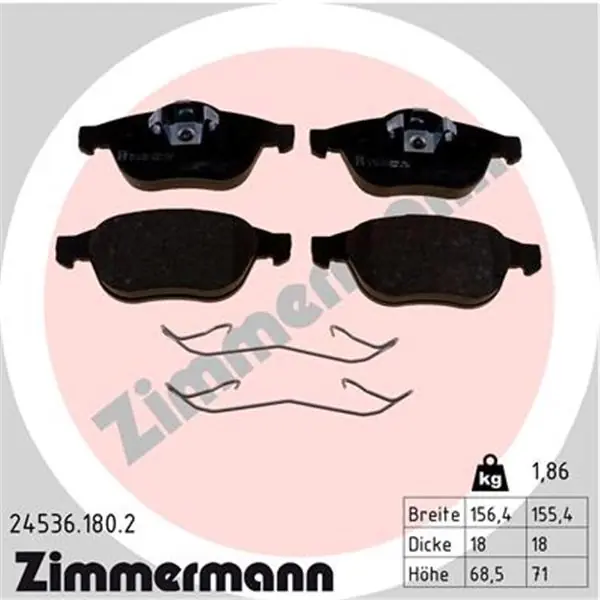 De Moda Juego de pastillas de freno ZIMMERMANN 245361802