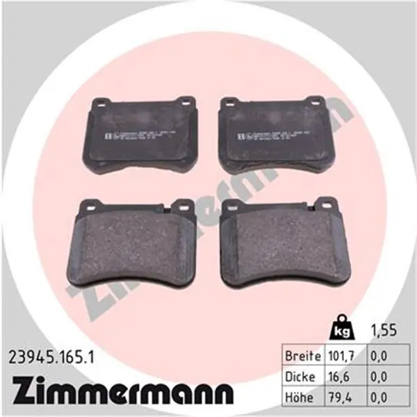 Nuevo Modelo Juego de pastillas de freno ZIMMERMANN 239451651