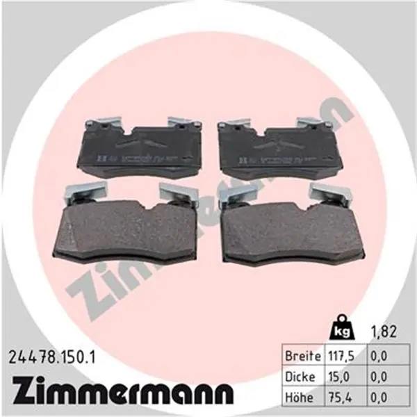 Exclusivo Juego de pastillas de freno ZIMMERMANN 244781501