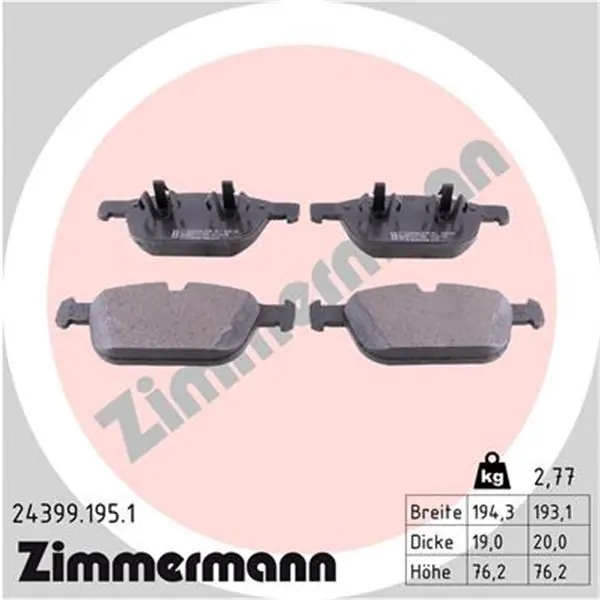 Juego de pastillas de freno ZIMMERMANN 243991951 Solo Hoy