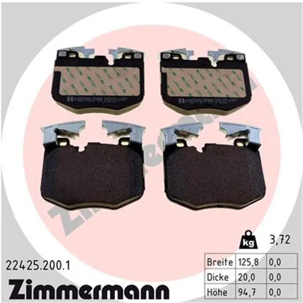 Promoción Exclusiva Juego de pastillas de freno ZIMMERMANN 224252001