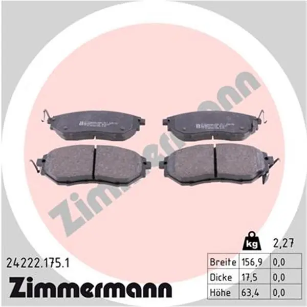 Última Oportunidad Juego de pastillas de freno ZIMMERMANN 242221751