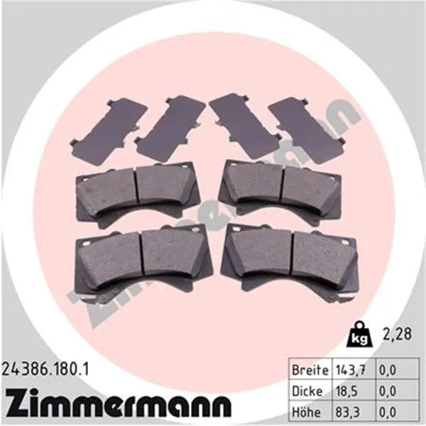Juego de pastillas de freno ZIMMERMANN 243861801 Venta Final
