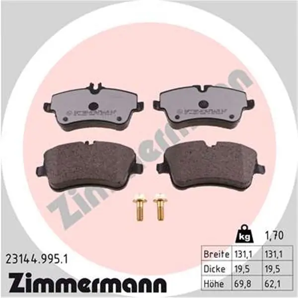 Entrega Rápida Juego de pastillas de freno ZIMMERMANN 231449951