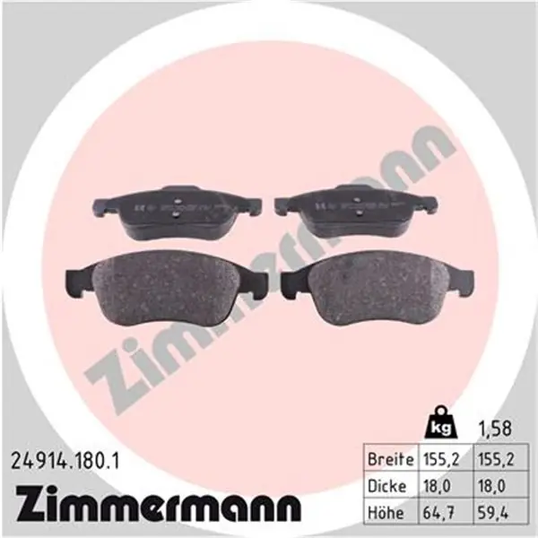 Descuento Juego de pastillas de freno ZIMMERMANN 249141801