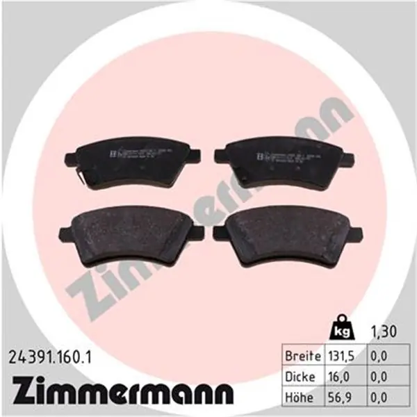 Súper Precio Juego de pastillas de freno ZIMMERMANN 243911601