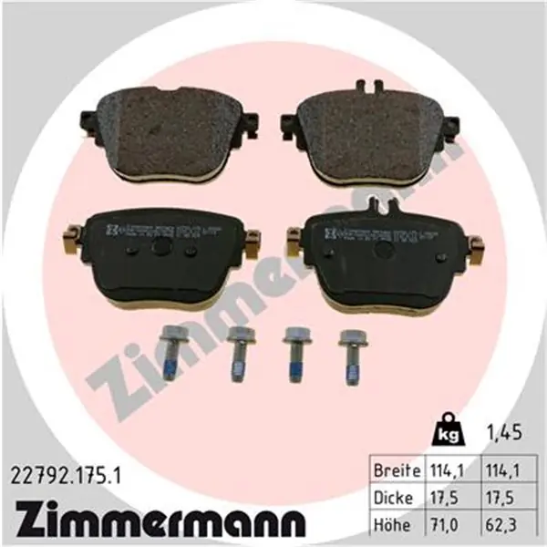 Juego de pastillas de freno ZIMMERMANN 227921751 Mejor Calidad