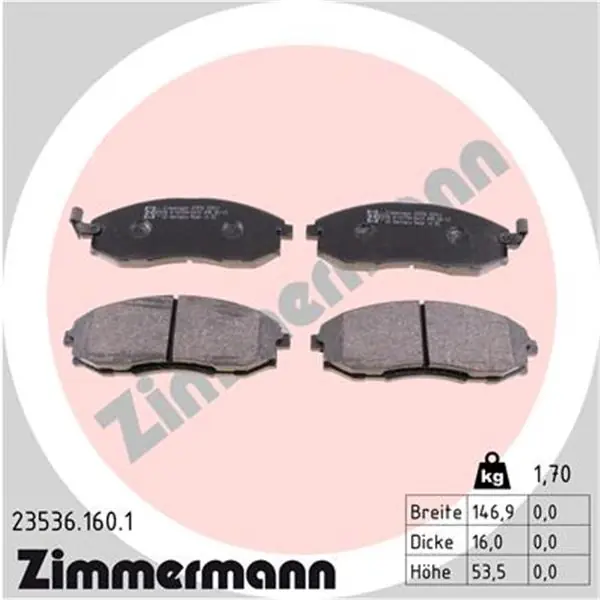 Juego de pastillas de freno ZIMMERMANN 235361601 Ocasión Especial