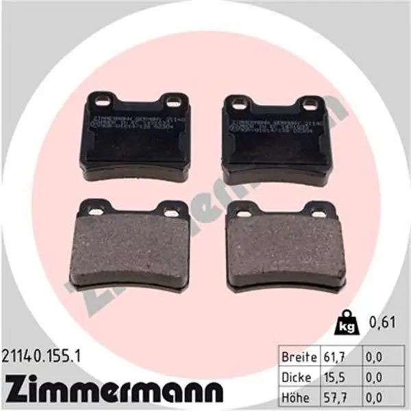 Venta Final Juego de pastillas de freno ZIMMERMANN 211401551