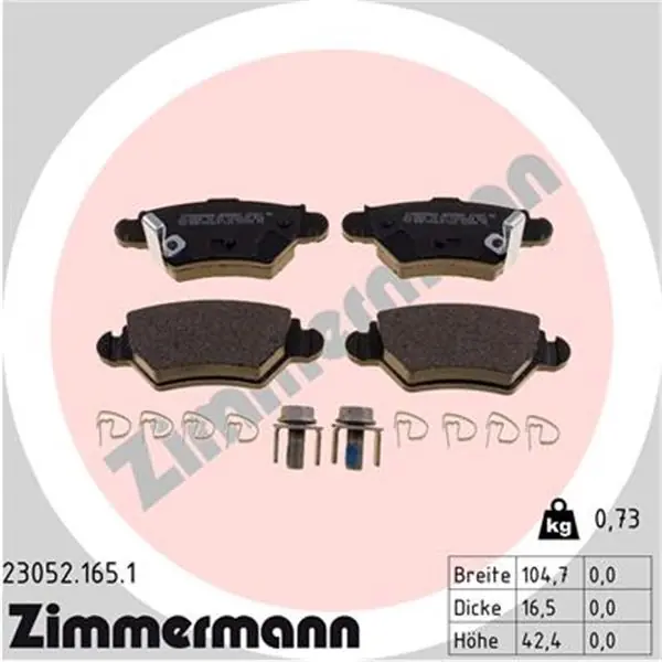 Juego de pastillas de freno ZIMMERMANN 230521651 Moderno