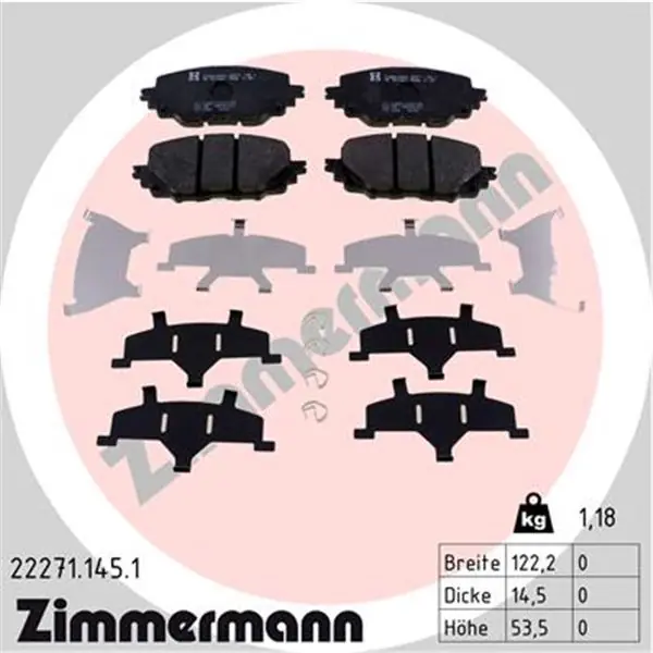 Juego de pastillas de freno ZIMMERMANN 222711451 Mejor Precio