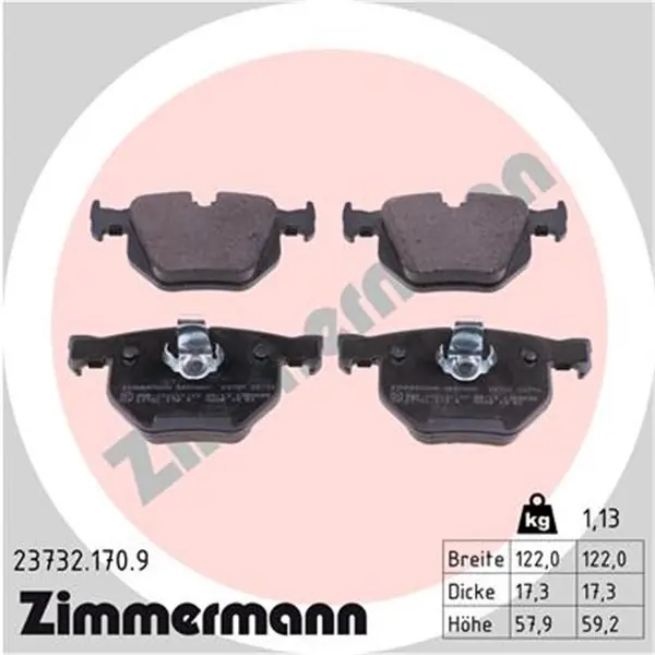 Nueva Colección Juego de pastillas de freno ZIMMERMANN 237321709