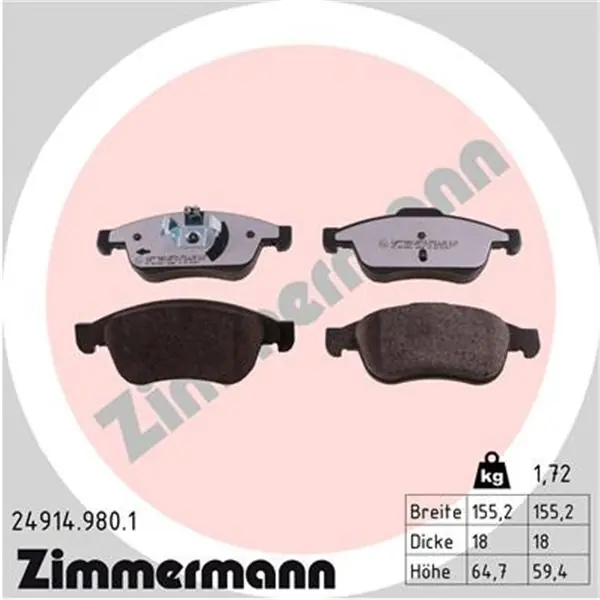 Juego de pastillas de freno ZIMMERMANN 249149801 Ocasión Especial