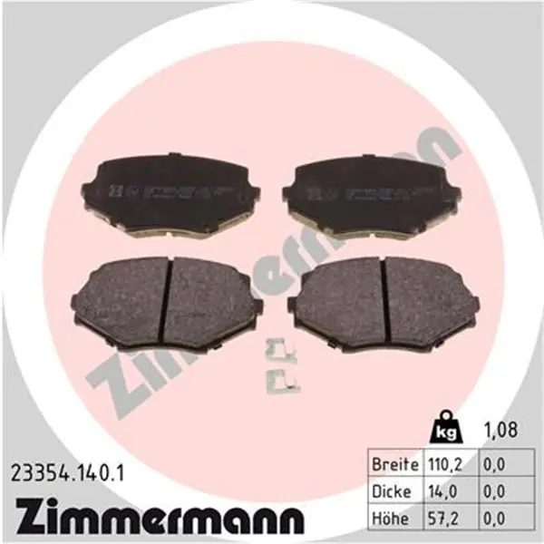 Solo Hoy Juego de pastillas de freno ZIMMERMANN 233541401
