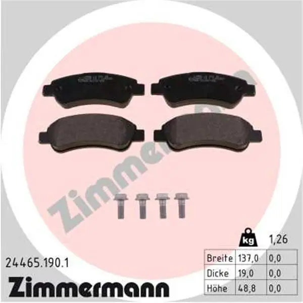 Juego de pastillas de freno ZIMMERMANN 244651901 Precio Reducido