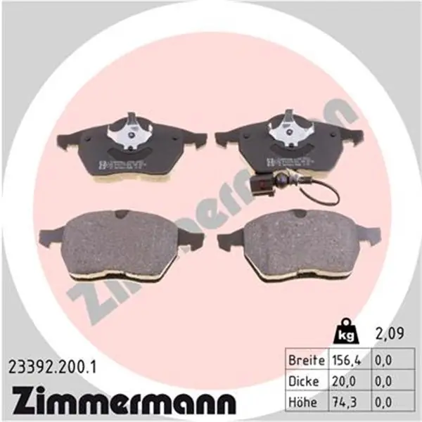 Edición Limitada Juego de pastillas de freno ZIMMERMANN 233922001